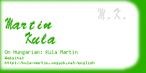 martin kula business card